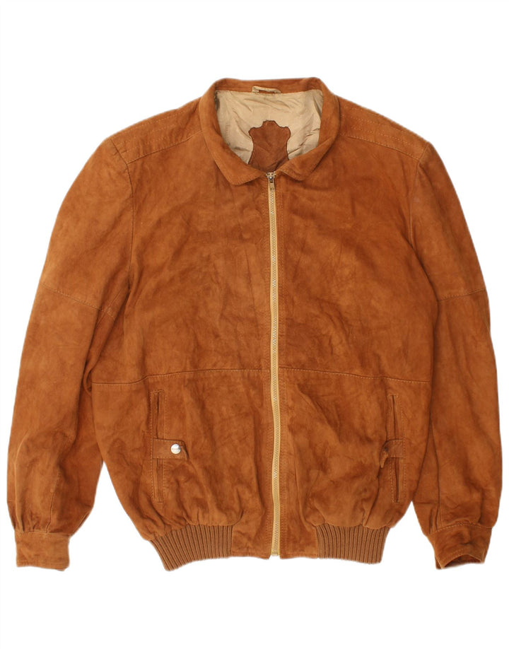 Vintage muška bomber jakna od brušene kože UK 40 velika bež koža