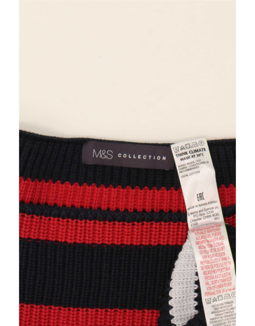 Marks & Spencer ženski džemper s veznim izrezom UK 14 srednje raznobojni