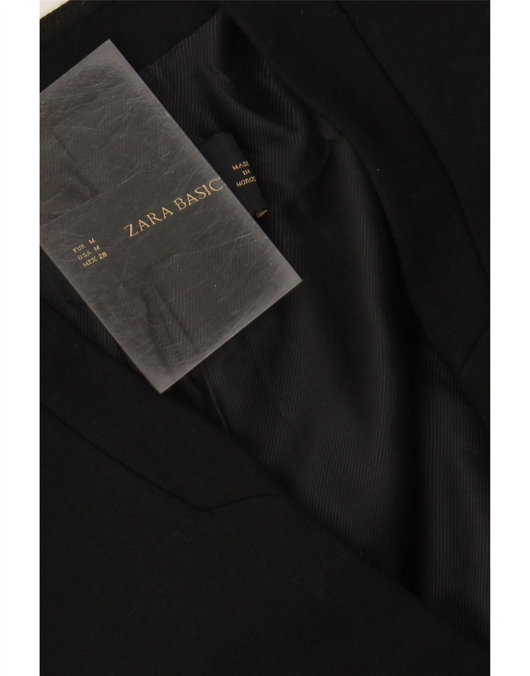 ZARA Womens 1 Button Blazer Jacket UK 12 Medium Black Polyester Vintage Zara and Second-Hand Zara from Messina Hembry 