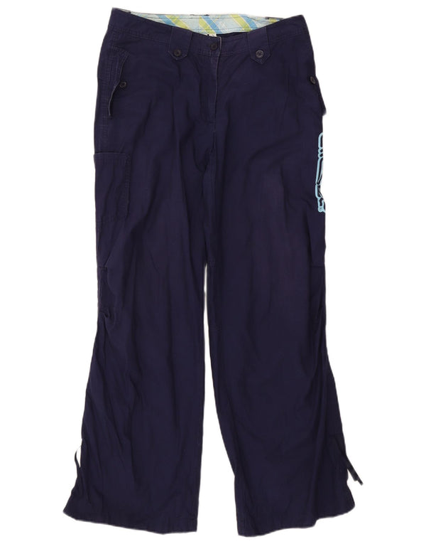 Ellesse ženske ravne kargo hlače UK 10 male W27 L30 tamnoplavi pamuk