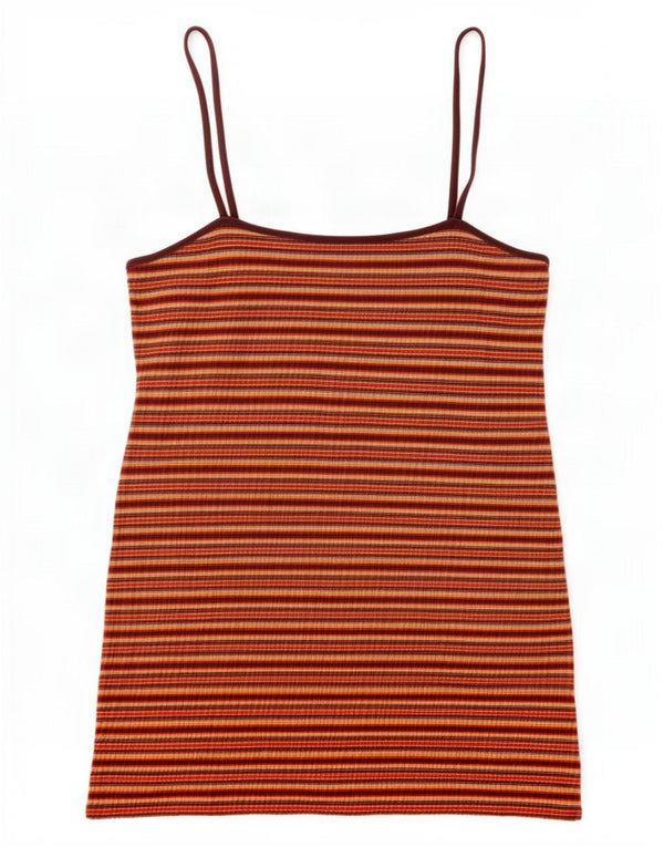 Topshop Ženski Cami Top UK 16 Veliki pamuk na raznobojne pruge