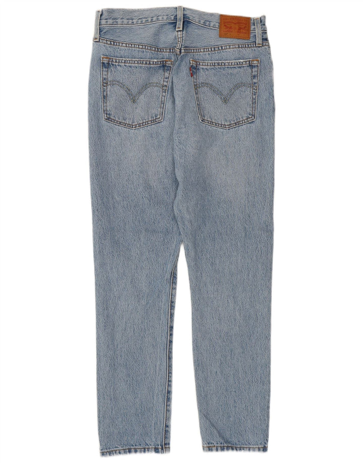 LEVI'S Ženske 501 uske traperice s oštećenjem W28 L28 Plavi pamuk