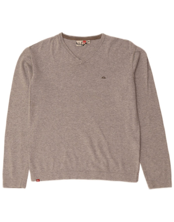 QUIKSILVER Ženski džemper s V-izrezom UK 14 Srednje sivi pamuk