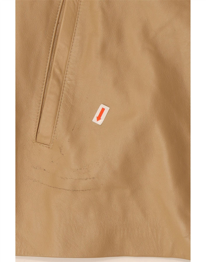 Vintage ženska kožna jakna UK 16 velika bež