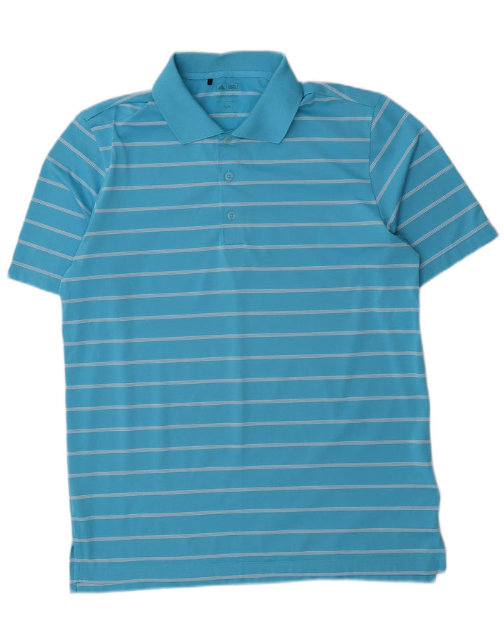 Adidas muška polo majica srednje plave pruge od poliestera