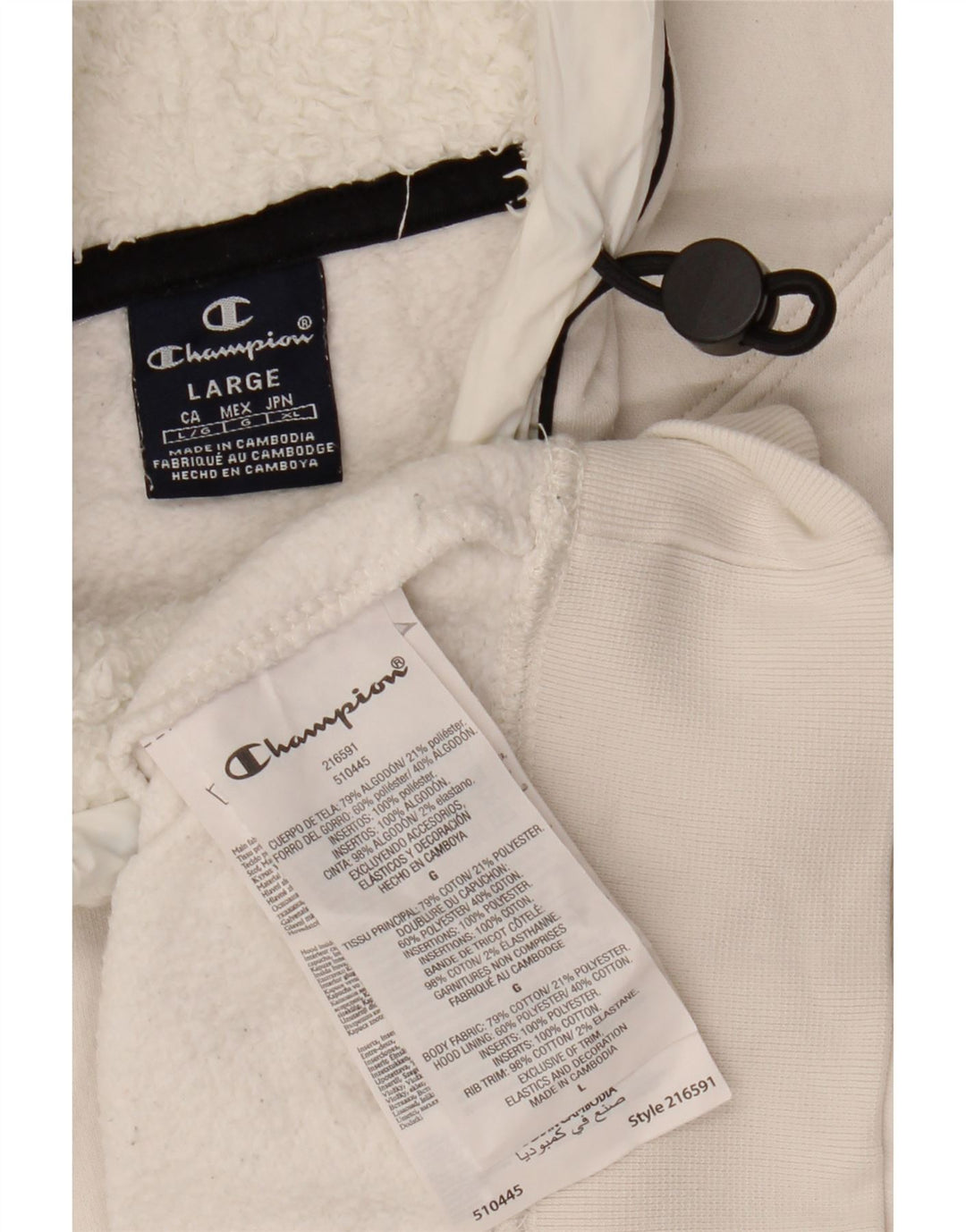 CHAMPION Ženska majica s kapuljačom UK 16 Veliki bijeli pamuk