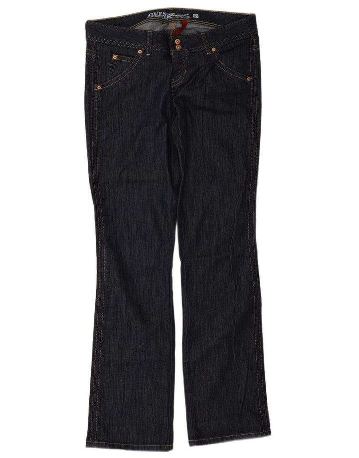 Ženske traperice Guess Bootcut W31 L34 tamnoplavi pamuk
