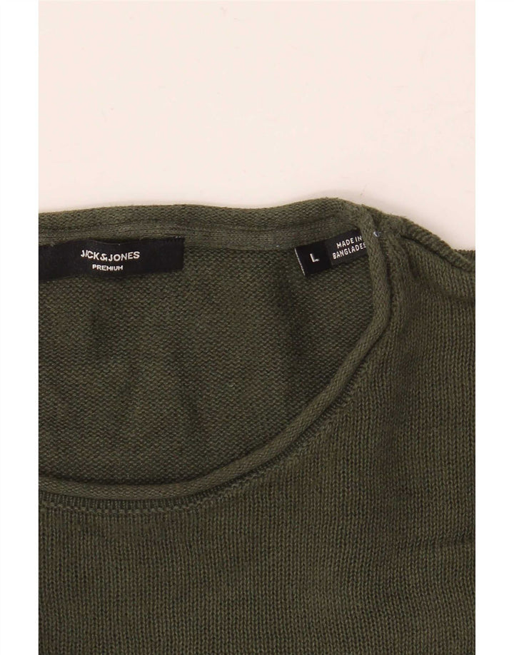 Veliki zeleni muški džemper s okruglim izrezom Jack & Jones
