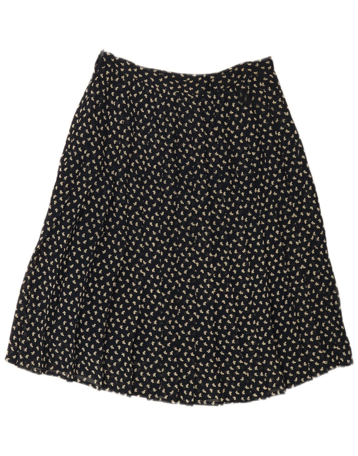 VINTAGE ženska suknja A-kroja visokog struka IT 44 srednje veličine W26 tamnoplava cvjetna