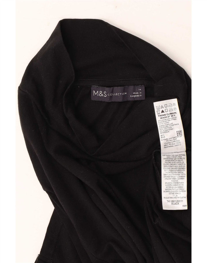 Marks & Spencer ženska majica dugih rukava UK 14 srednje crni pamuk