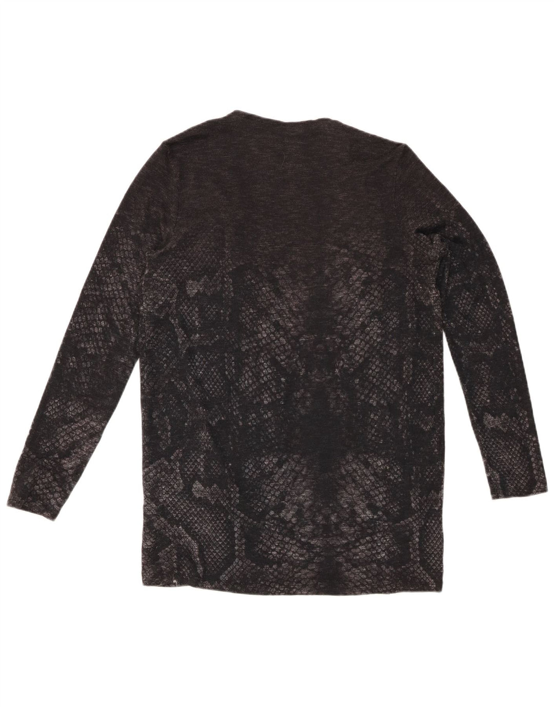 DESIGUAL ženski otvoreni kardigan pulover UK 12 Srednje sivi životinjski print