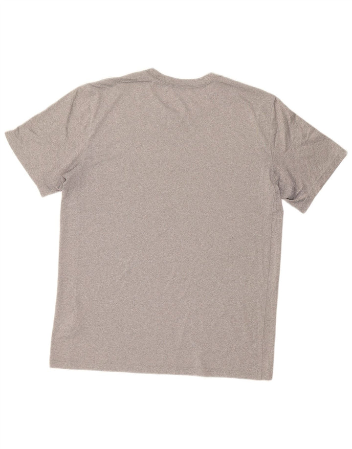 NIKE Mens Dri Fit T-Shirt Top Large Grey Polyester
