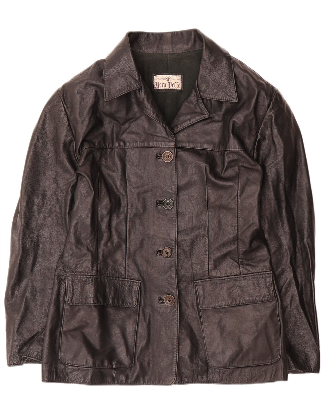 Vintage ženska kožna jakna IT 48 XL crna koža