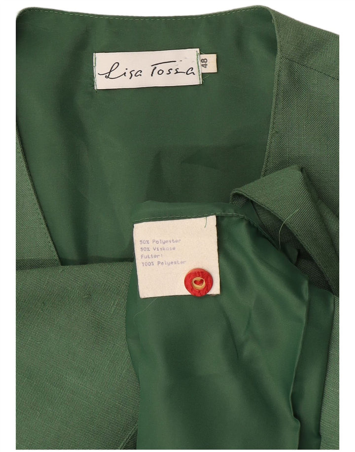 Vintage ženski prsluk IT 48 XL zeleni poliester
