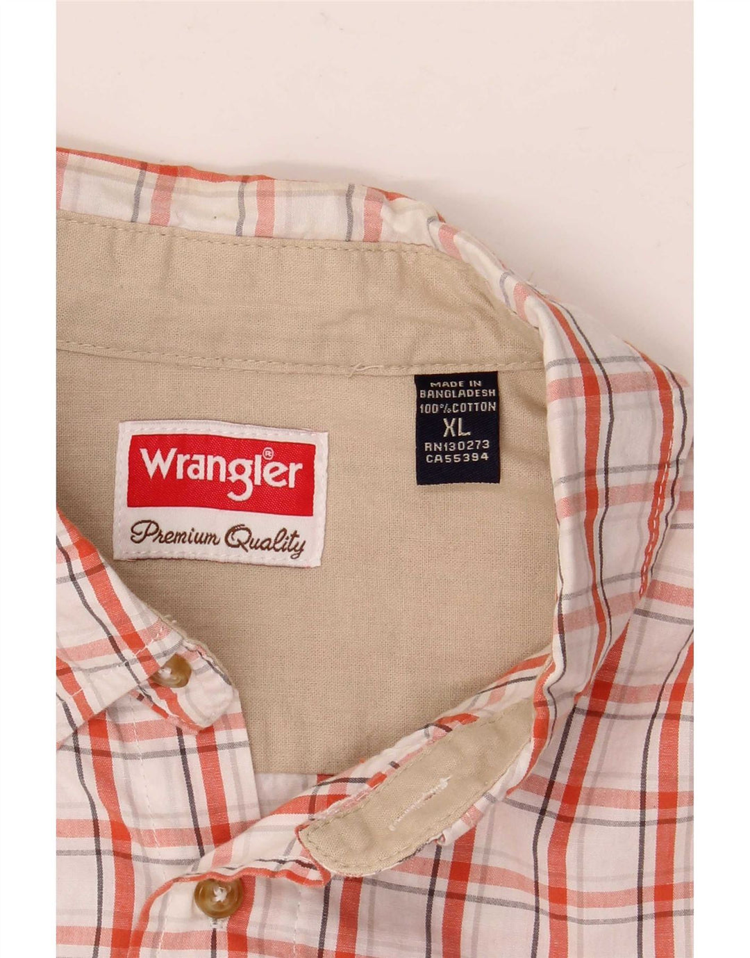 Wrangler muška košulja kratkih rukava XL bijeli karirani pamuk