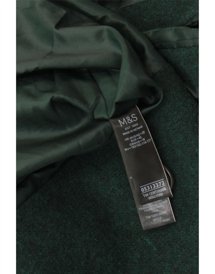 Marks & Spencer ženski kaput s dvostrukim kopčanjem UK 20 2XL Zelena vuna