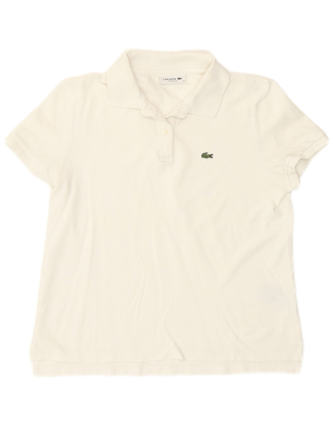 Lacoste ženska polo majica standardnog kroja, veličina 38, srednji bijeli pamuk