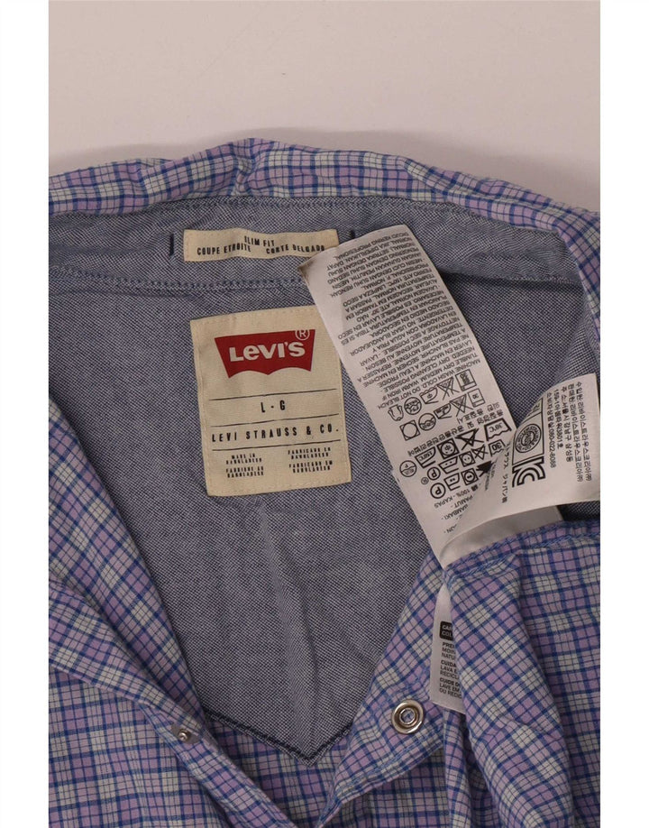 Levi's muška uska košulja velikog plavog kariranog pamuka