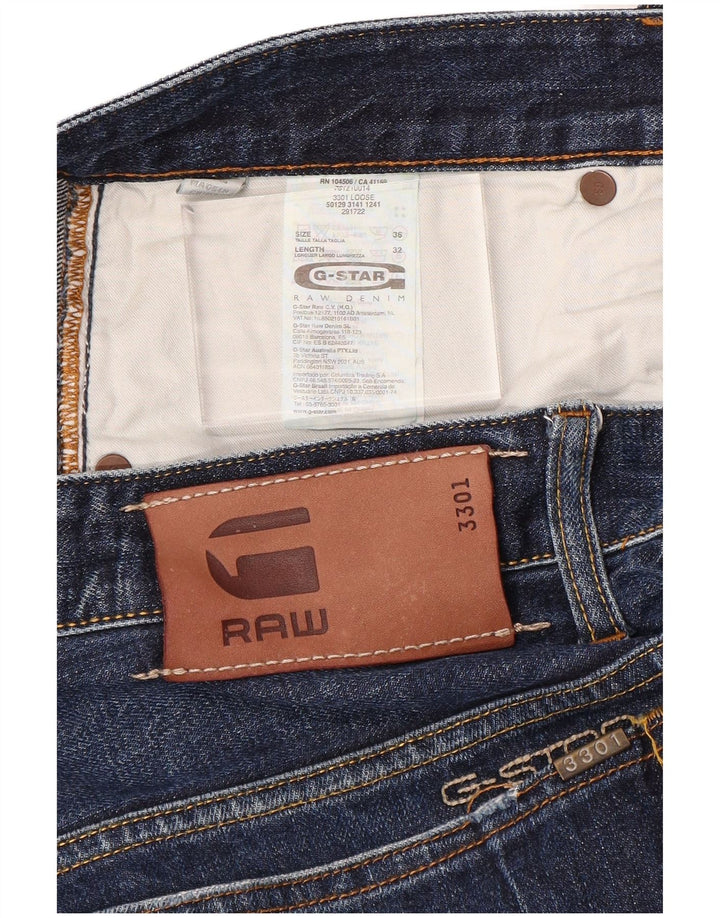 G-Star muške 3301 ravne traperice W36 L32 plavi pamuk
