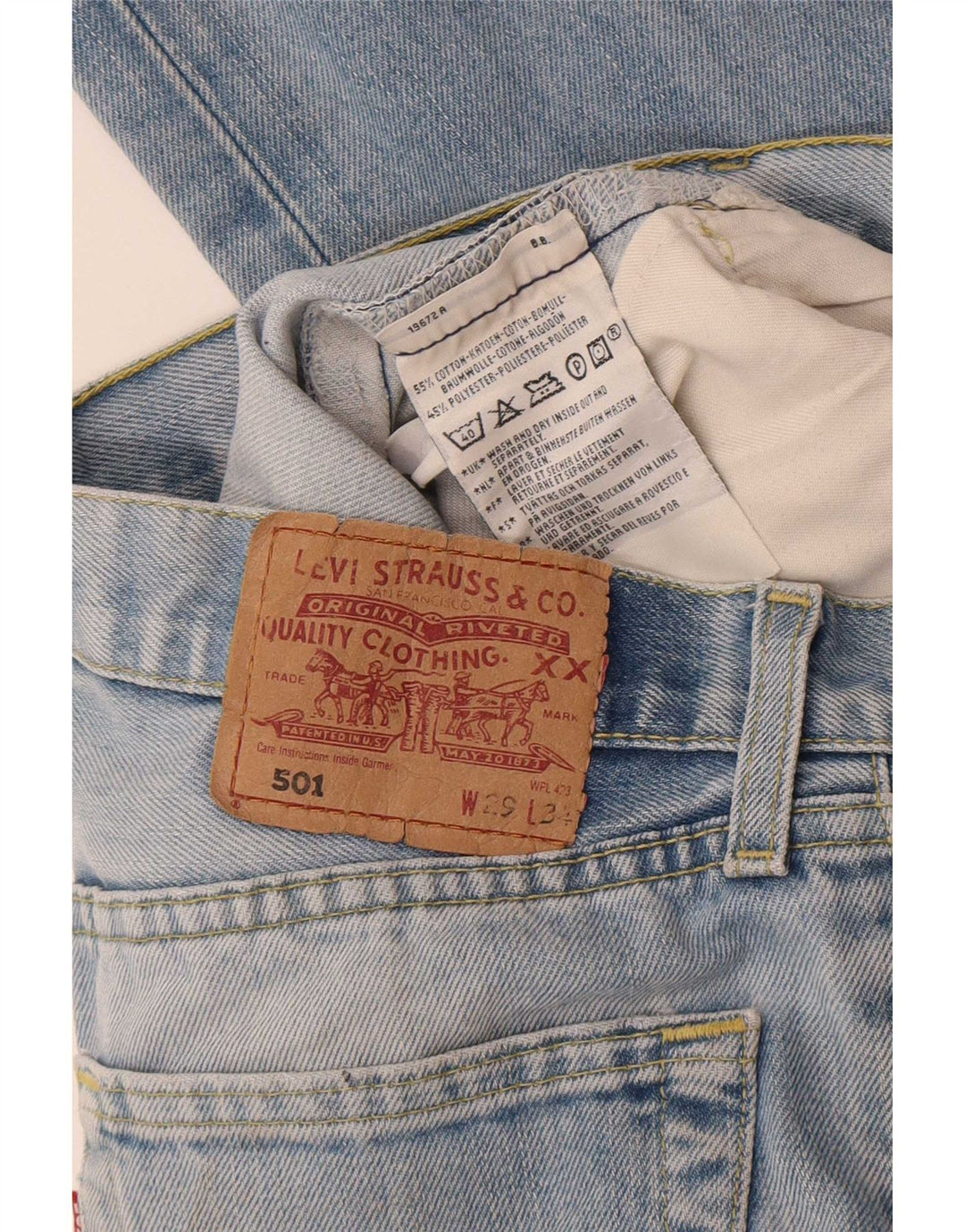 Levi's ženske 501 ravne traperice W29 L31 plavi pamuk