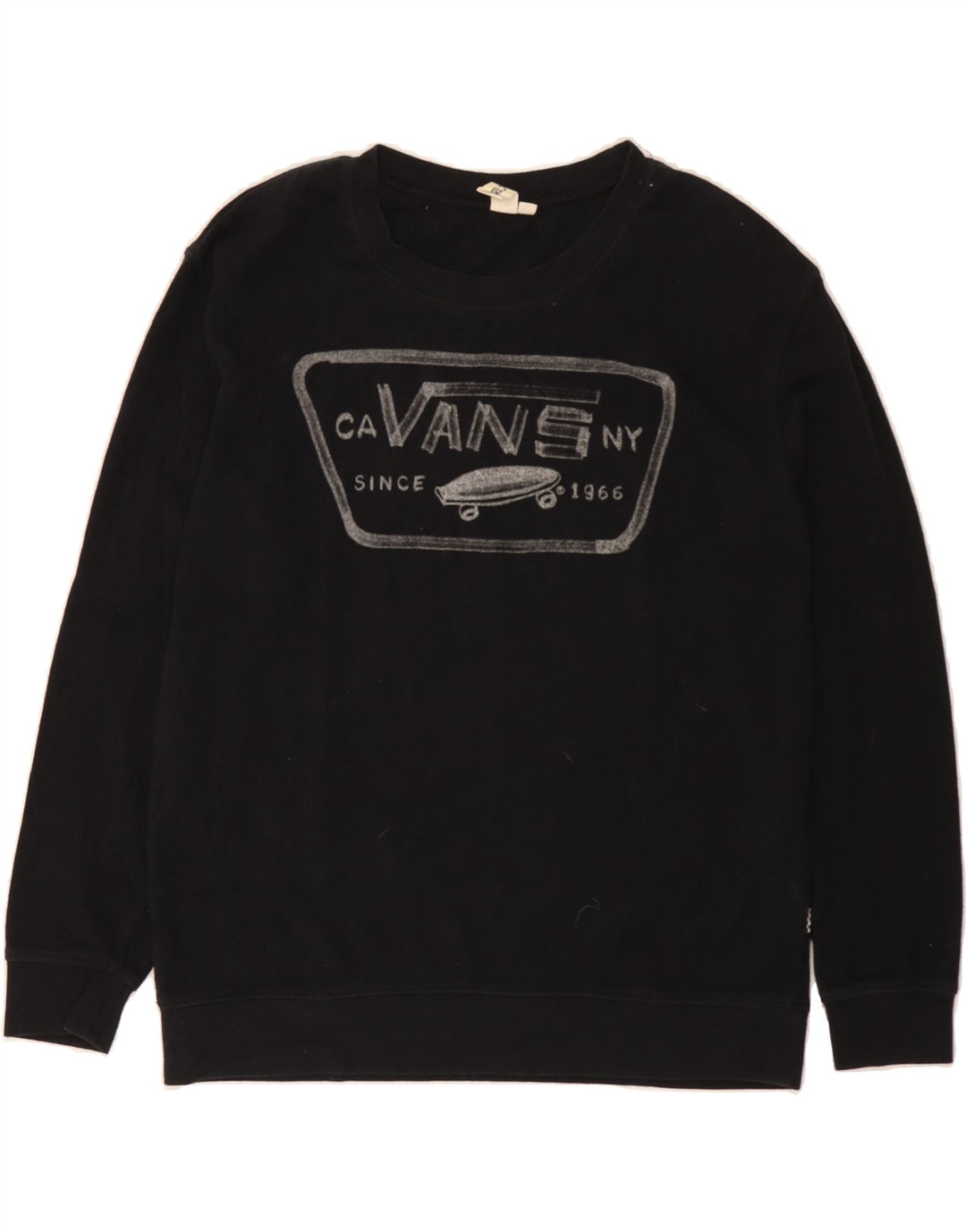 VANS Womens Graphic Sweatshirt Jumper UK 10 Small Black Cotton Vintage Vans and Second-Hand Vans from Messina Hembry 