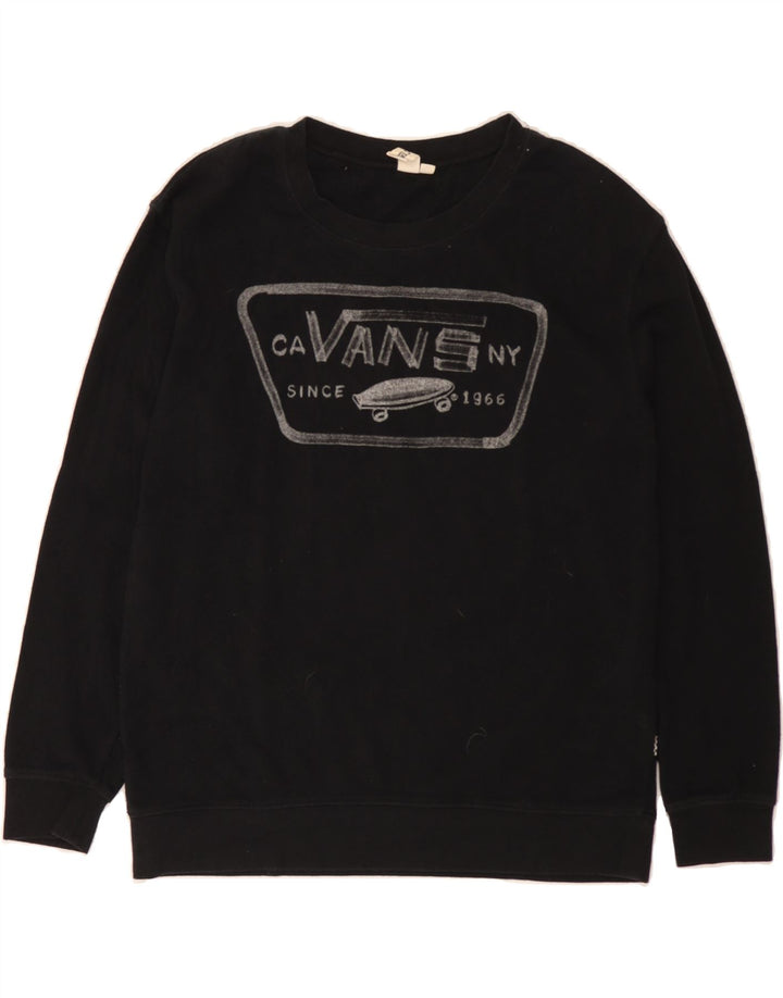 VANS Womens Graphic Sweatshirt Jumper UK 10 Small Black Cotton Vintage Vans and Second-Hand Vans from Messina Hembry 