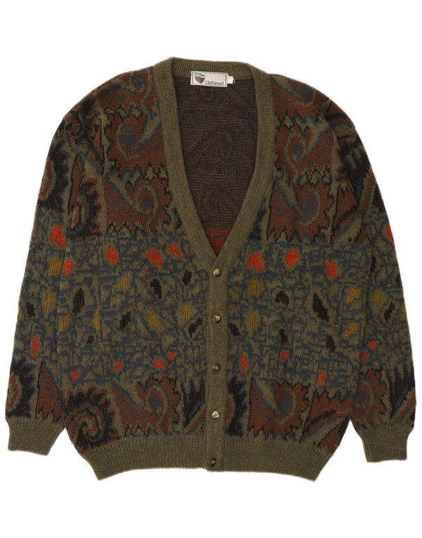 gio ferrari muški kardigan pulover IT 52 Large Green Paisley Wool