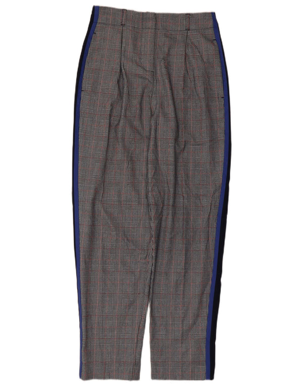 Topshop ženske sužene chino hlače visokog struka UK 6 XS W26 L28 sive karirane