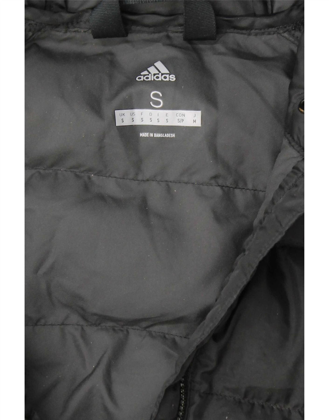 Adidas muška podstavljena jakna s kapuljačom UK 36 mala crna poliester