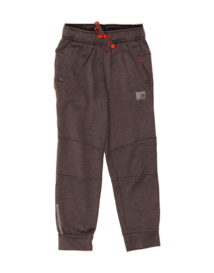 RUSSELL ATHLETIC Boys Tracksuit Trousers Joggers 7-8 Years Medium Grey Vintage Russell Athletic and Second-Hand Russell Athletic from Messina Hembry 