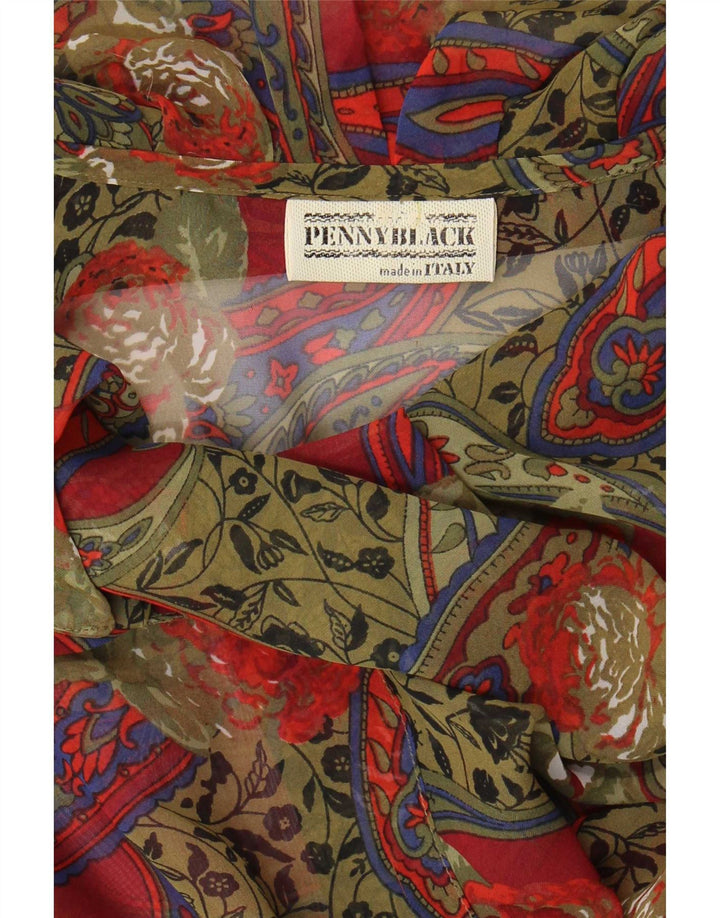 Penny crna ženska košulja bluza UK 14 srednje raznobojni paisley