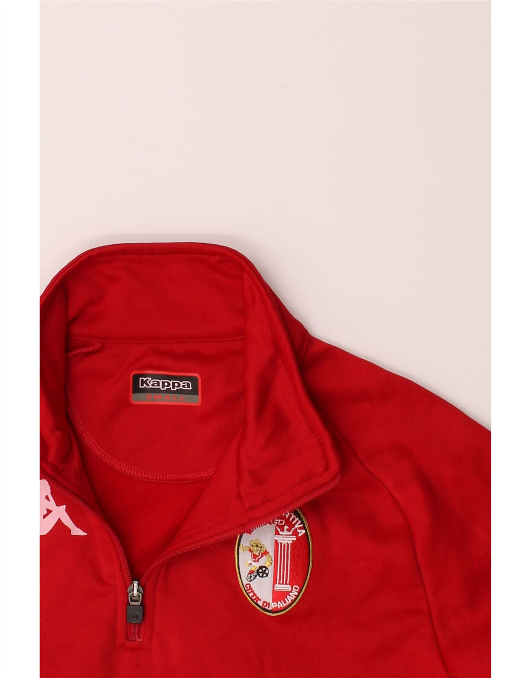 KAPPA Mens Zip Neck Pullover Tracksuit Top Small Red Polyester Vintage Kappa and Second-Hand Kappa from Messina Hembry 