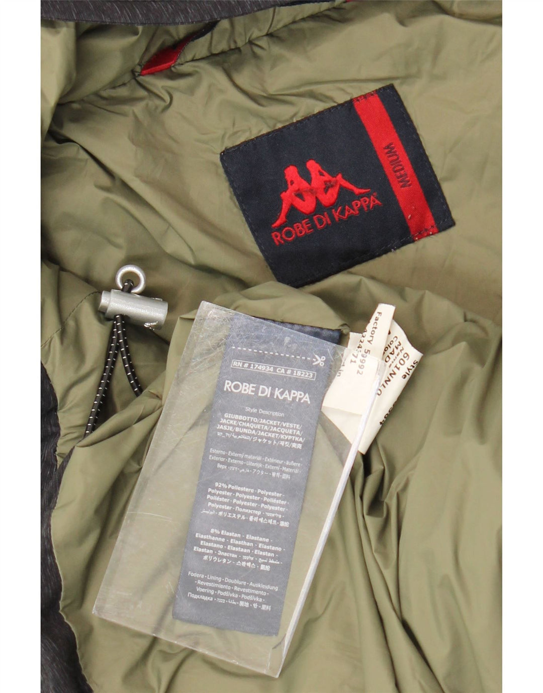 Kappa muška podstavljena anorak jakna s kapuljačom UK 38 srednje sivi poliester