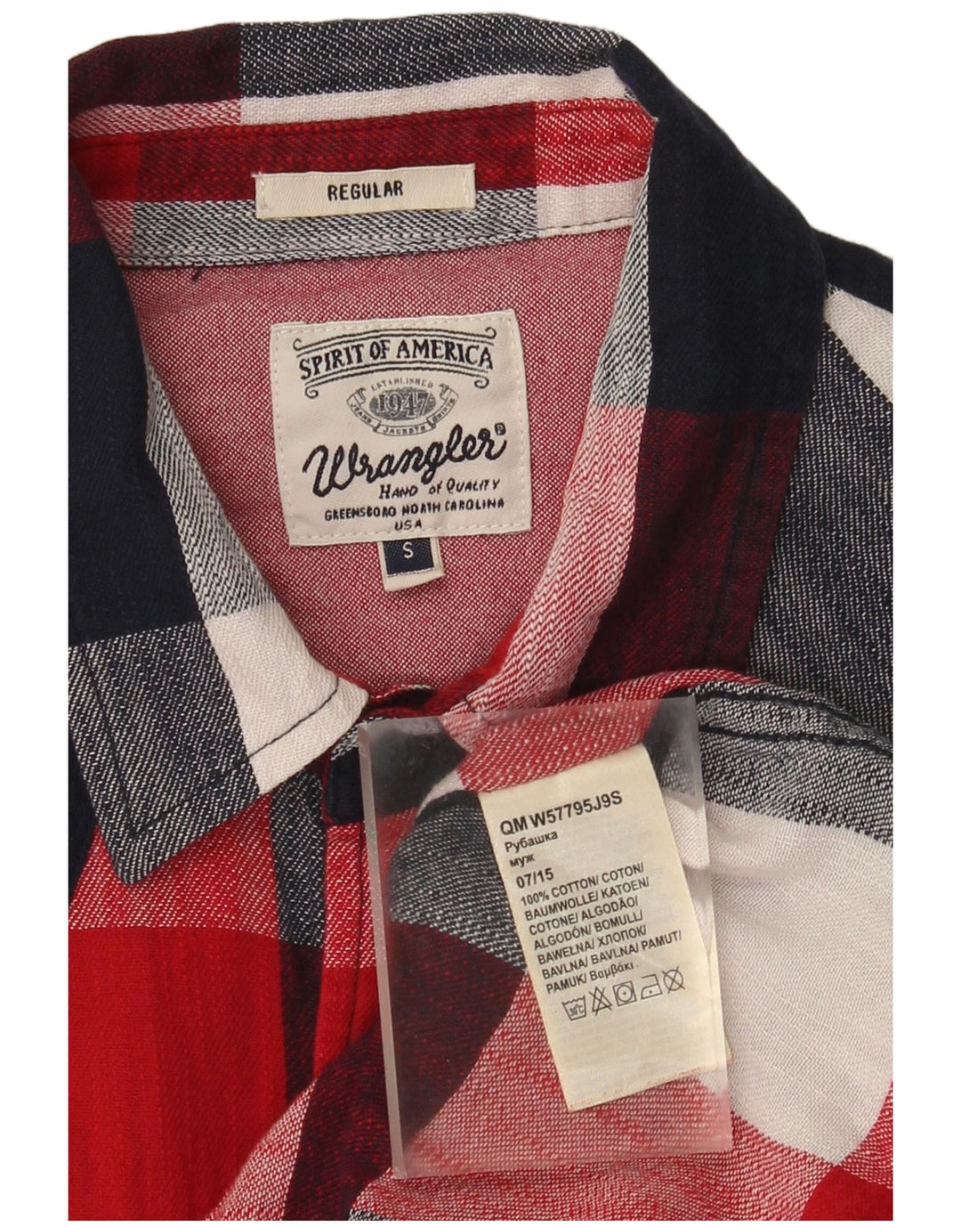 Wrangler muška flanelska košulja standardnog kroja, mali crveni karirani pamuk