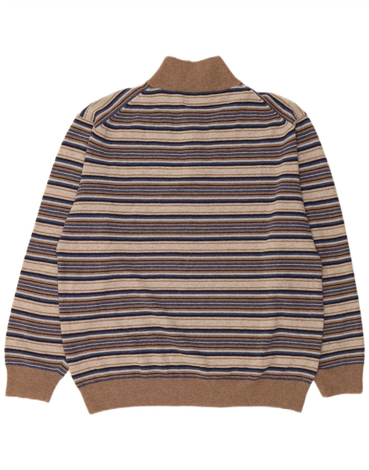 Kappa muški džemper s izrezom s patentnim zatvaračem 3XL vuneni raznobojni prugasti