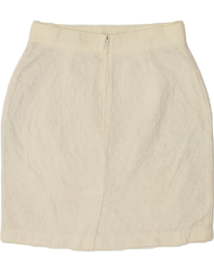 BENETTON Womens Pencil Skirt IT 42 Medium W28  White Cotton Vintage Benetton and Second-Hand Benetton from Messina Hembry 