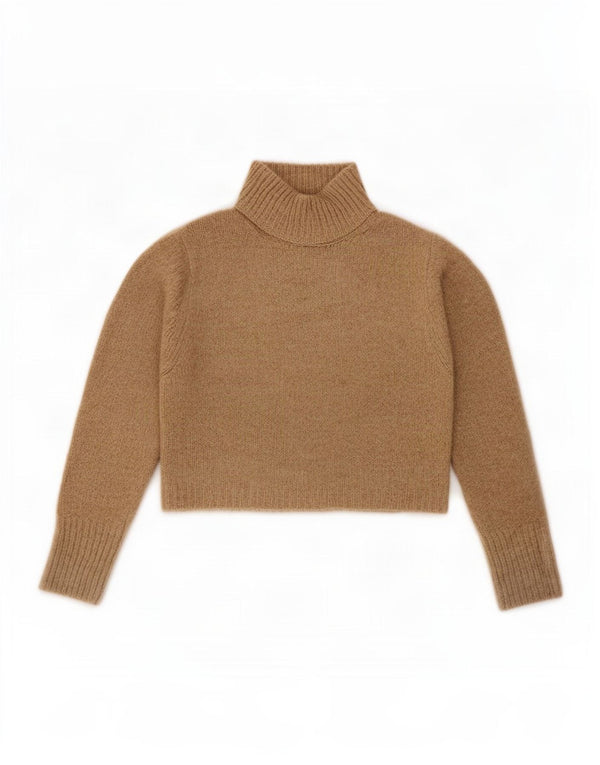 Zara ženski kratki džemper s kornjačastim ovratnikom UK 10 Small Beige