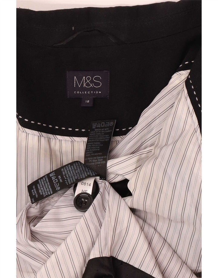 Marks & Spencer ženski sako sa 1 gumbom UK 18 XL crni poliester