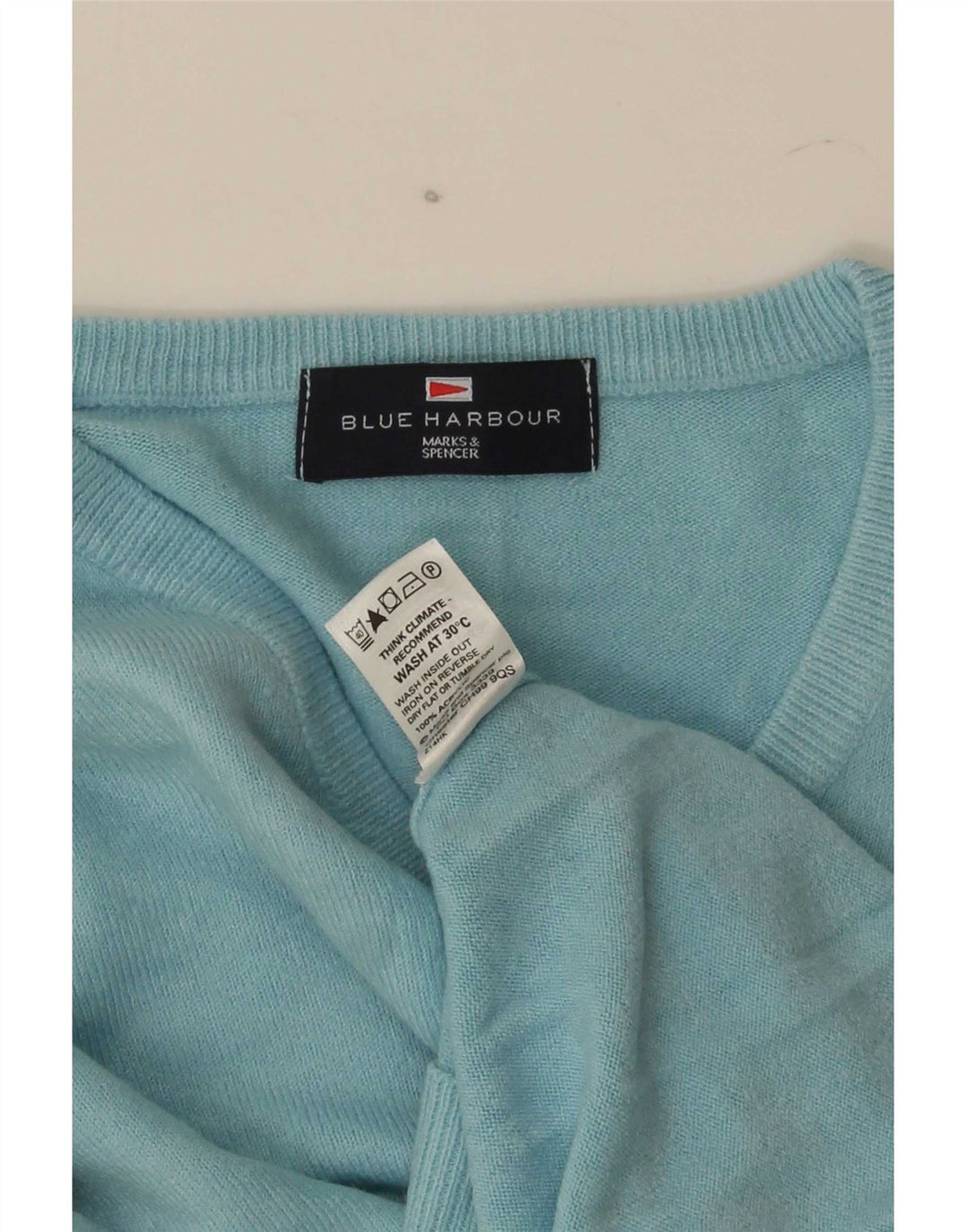 Marks & Spencer muški plavi Harbor džemper s V-izrezom, veliki akril