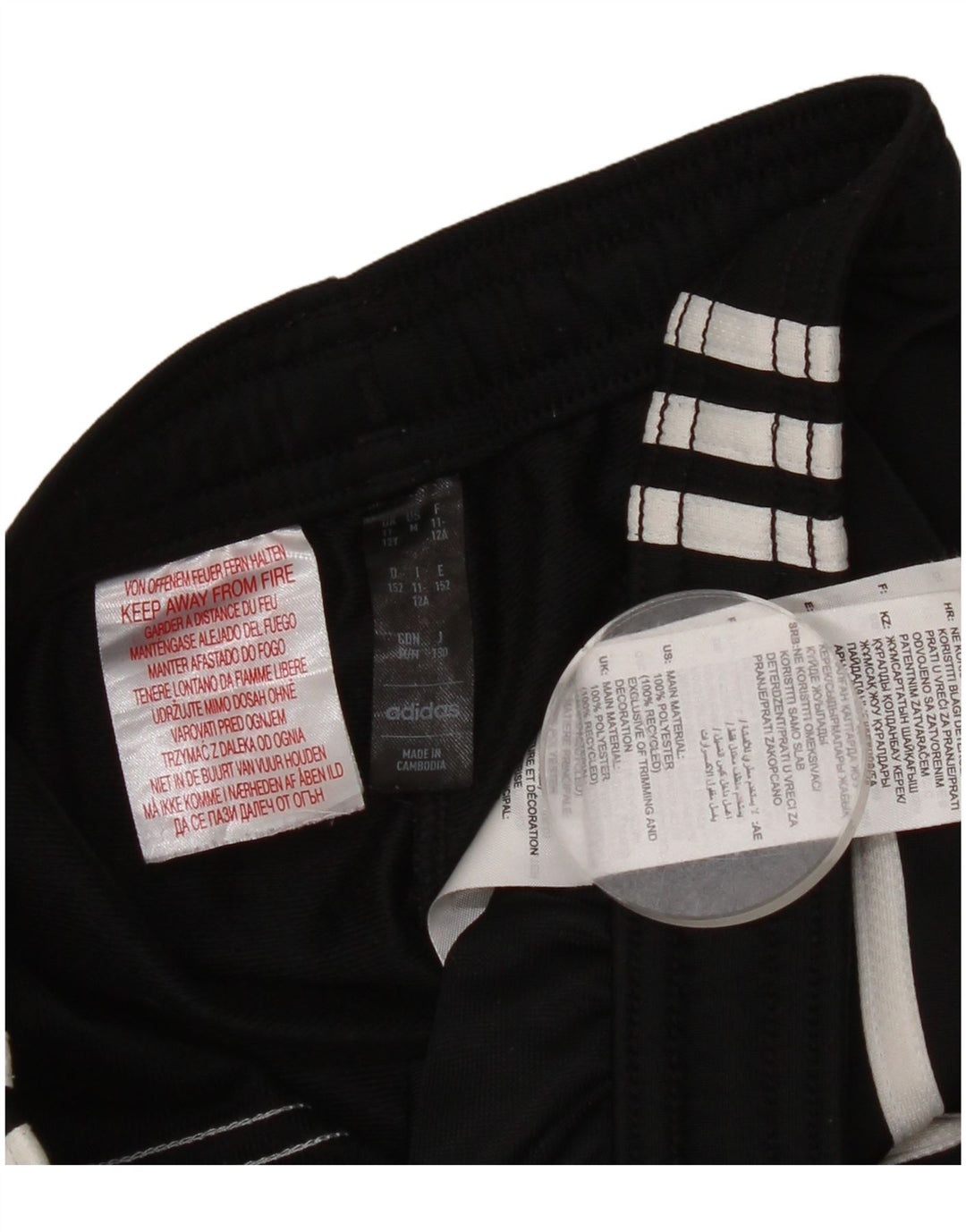 Adidas Hlače za trenirku za dječake 11-12 godina crne poliesterske