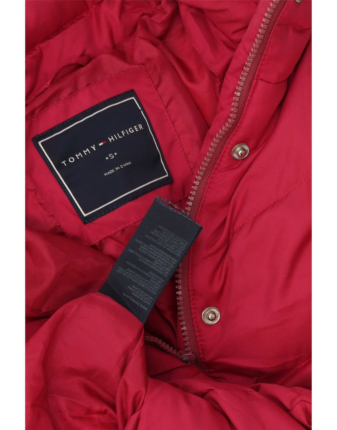 Tommy Hilfiger ženska podstavljena jakna s kapuljačom UK 10 Mala ružičasta poliester