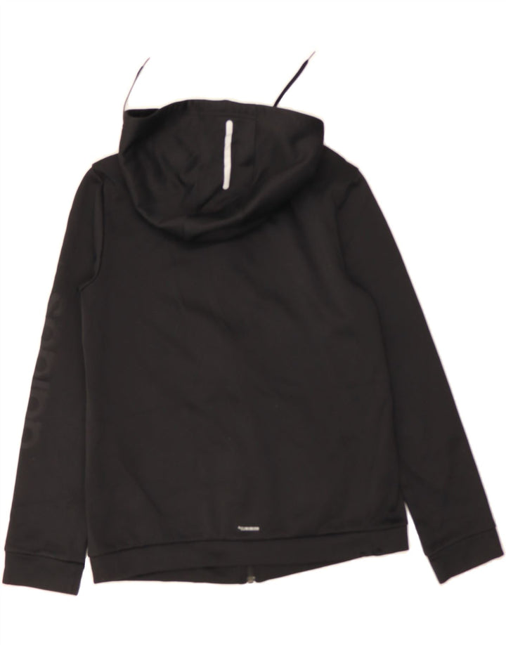 ADIDAS Womens Zip Hoodie Sweater UK 12/14 Medium Black Polyester Vintage Adidas and Second-Hand Adidas from Messina Hembry 