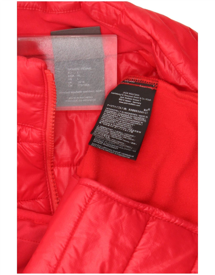 Jack Wolfskin ženska gornja jakna trenirke UK 16 veliki crveni poliamid