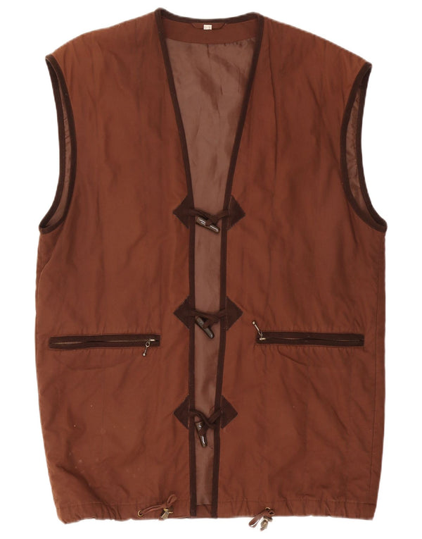 Vintage ženska prekomjerna jakna UK 10 Mala smeđa pamuk