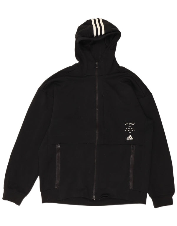 ADIDAS Muška pulover s kapuljačom Climalite Graphic Zip Srednje crni poliester