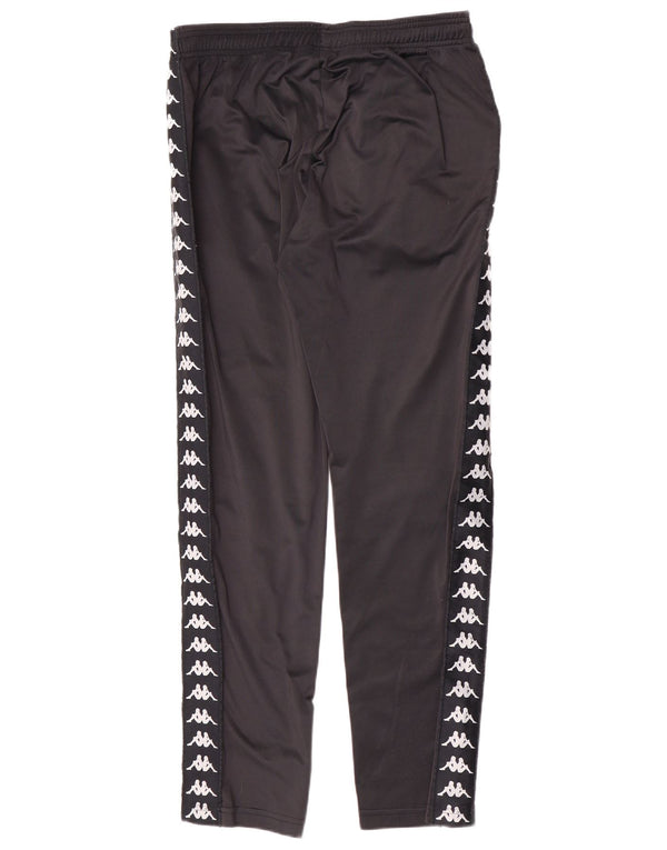 Kappa Boys Graphic Tracksuit Trousers 15-16 Years Black Colourblock