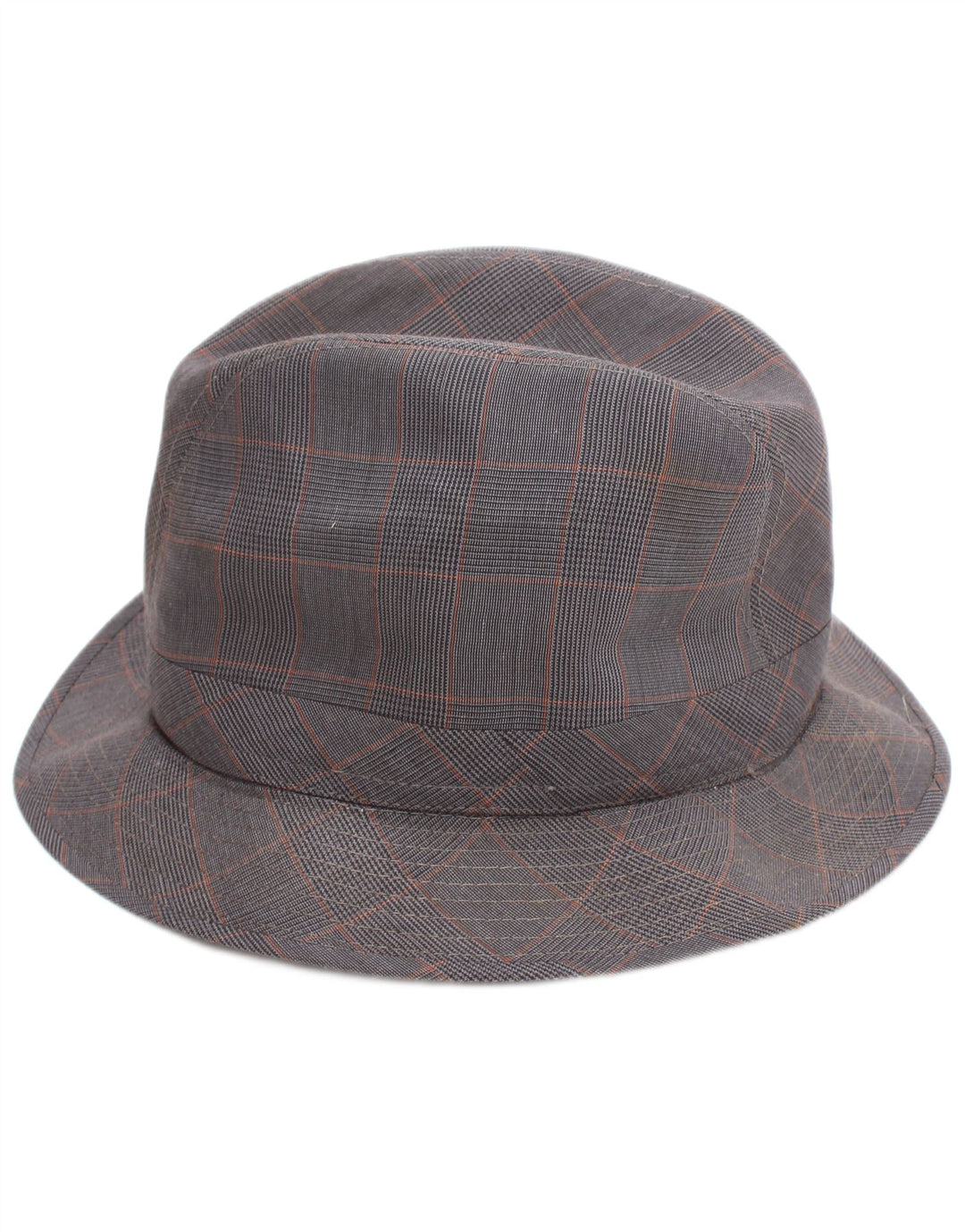 Vintage muški fedora šešir veliki sivi karirani klasični