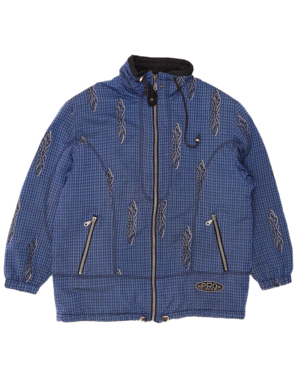 PROLINE Womens Windbreaker Jacket UK 18 XL Blue Houndstooth