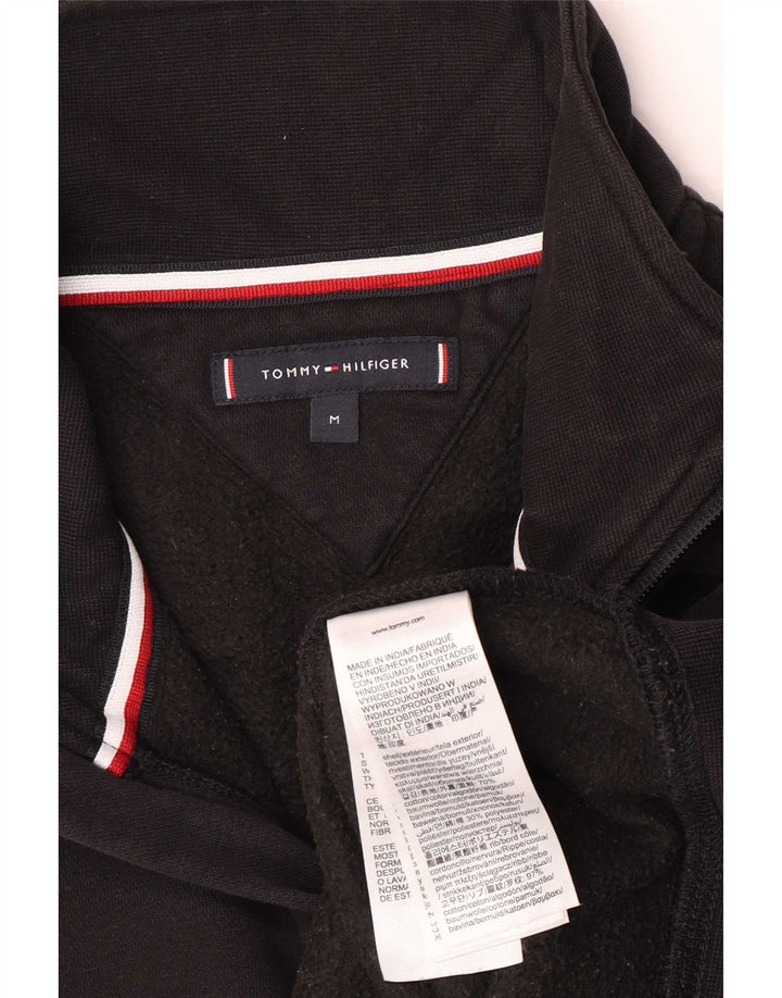 Tommy Hilfiger muška majica s kratkim izrezom s patentnim zatvaračem Srednje crni pamuk