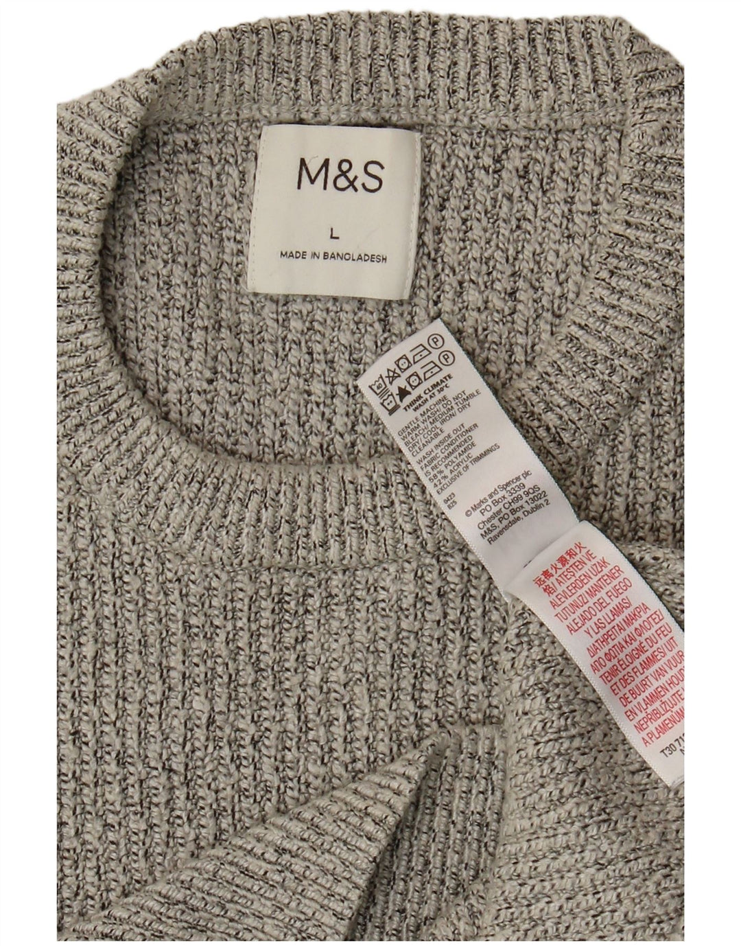 Marks & Spencer muški džemper s okruglim izrezom, veliki sivi poliamid